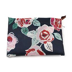 Faltbare umweltfreundliche Nylon-Einkaufstaschen, wiederverwendbare wasserdichte Einkaufstaschen, mit Tasche und Taschenhenkel, Blumenmuster, 52.5x60x0.15 cm