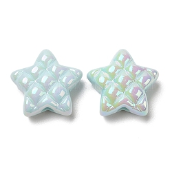 Perles acryliques opaques, de couleur plaquée ab , étoiles du nord, Aqua, 19.5x19.5x9mm, Trou: 3.5mm