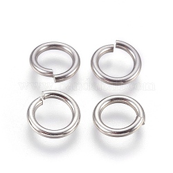 304 Edelstahl offenen Ringe springen, Edelstahl Farbe, 13 Gauge, 11x1.8 mm, Innendurchmesser: 7 mm, 400 Stück / Beutel
