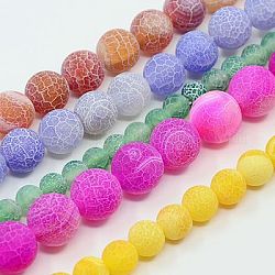 Natural Agate Beads Strands, Dyed, Round, Mixed Color, 4~12mm, Hole: 0.8~1mm, 14.9~15.7 inch