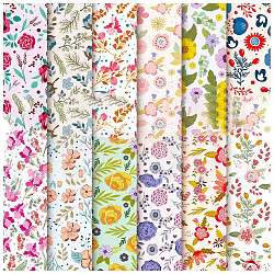12 Blatt Scrapbooking-Papierblöcke in 12 Stilen, dekorativer Bastelpapierblock, keine selbstklebend, Blume, 153x153x0.1 mm, 1 Blatt/Stil