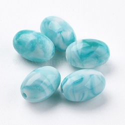 Acrylic Beads, Imitation Gemstone Style, Oval, Turquoise, 27x17.5~18mm, Hole: 2.5mm, about 94pcs/500g