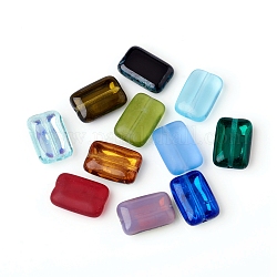 Perle di vetro ceco, effetto galvanizzato o trasparente o satinato, rettangolo, colore misto, 12x8x4mm, Foro: 0.8 mm