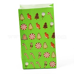 Sacchetti di carta kraft a tema natalizio, sacchetti regalo, sacchetti di snack, rettangolo, Modello a tema di natale, 23.2x13x8cm