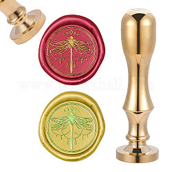 CRASPIRE Dragonfly Wax Sealing Stamp, Animals Sealing Wax Stamp Retro Fancy Removable Brass Copper Head with Metal Handle Wax Sealing for Wedding Invitations Gift Packing Envelopes Wine Packages