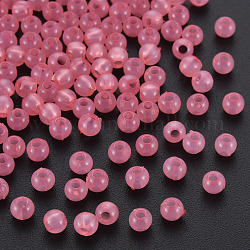 Имитации акриловых шариков желе, круглые, ярко-розовый, 4x3 мм, отверстие : 1.6 мм, Около 15000 шт / 500 г