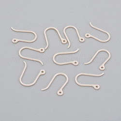 Resin Earring Hooks, Ear Wire, with Horizontal Loop, Misty Rose, 12x9mm, Hole: 0.8mm, 24 Gauge, Pin: 0.5mm