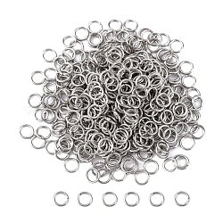 304 in acciaio inox anelli di salto aperto, colore acciaio inossidabile, 22 gauge, 4x0.6mm, diametro interno: 2.8mm