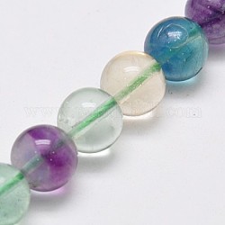 Chapelets de perles en fluorite naturel, grade AB, ronde, 6mm, Trou: 1mm