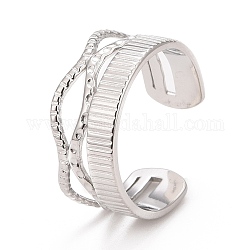 Chapado en iones (ip) 304 anillo de puño abierto ovalado de acero inoxidable para mujer, color acero inoxidable, 8mm, diámetro interior: aproximamente 19 mm