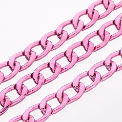 Aluminum Twisted Chains Curb Chains, Unwelded, Oxidated in Pale Violet Red, Size: about Chain: 13mm long, 8mm wide, 2mm thick