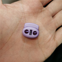 El cordón de nailon bloquea los extremos del clip, botones de cierre de tapón de cordón de doble orificio, lila, 1.8x2 cm, agujero: 4 mm