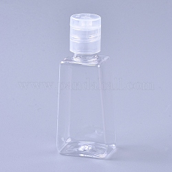 30 ml transparente, nachfüllbare Flip-Top-Verschlussflaschen aus Kunststoff für Haustiere, Flaschen zusammendrücken, Unregelmäßige Viereck, Transparent, 7.9x2.3x3.2 cm, Kapazität: 30 ml (1.01 fl. oz)