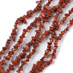 Natürliche rote Jaspis Perlen Stränge, Chip, 1.5~4.5x3~13x2.5~8 mm, Bohrung: 0.6 mm, 30.94~31.97 Zoll (78.6~81.2 cm)