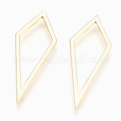 Brass Linking Rings, Lead Free & Cadmium Free & Nickel Free, Long-Lasting Plated, Kite, Golden, 41x15x1.5mm