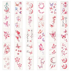 Body Art Tattoos Stickers, Removable Temporary Tattoos Paper Stickers, Butterfly Pattern, 9.7x5.8x0.03cm, 30 sheets/set