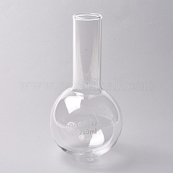 Becherglas, Siedekolben mit langem Hals und rundem Boden, chemische Laborgeräte, Transparent, 16.2 cm, Kapazität: 250 ml