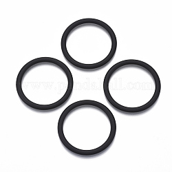 Spritzlackierte CCB-Kunststoff-Verbindungsringe, runden Ring, Schwarz, 49.5x4.5 mm, Innendurchmesser: 40 mm