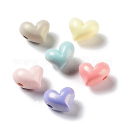 Perline acrilico opaco, Glitter perline, cuore, colore misto, 11.5x12x9mm, Foro: 2 mm, circa 950pcs/500g