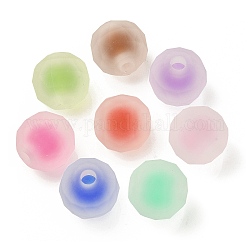 Perline acrilico trasparente, smerigliato, perline in perline, tondo sfaccettato, colore misto, 15mm, Foro: 4 mm