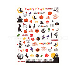 Halloween Themed Nail Art Stickers Decals, Self Adhesive, for Nail Tips Decorations, Colorful, 101x78.5mm