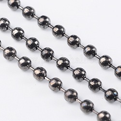 Iron Ball Chains, Soldered, Gunmetal, with Spool, Bead: 2.4mm, about 328.08 Feet(100m)/roll