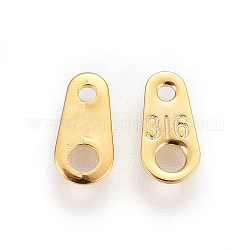 201 schede di catena in acciaio inox, connettori di estensione catena, oro, 8x4x0.5mm, Foro: 1 mm e 1.8 mm