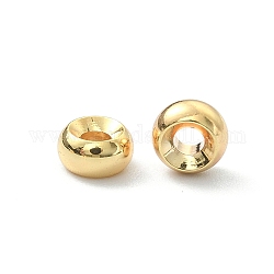 Perline in ottone, rondelle, vero placcato oro 18k, 5x2.5mm, Foro: 1.8 mm