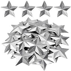 Gorgecraft 50 pieza de decoración de exhibición de hierro., adorno de estrella de metal, Platino, 68x68x0.1mm