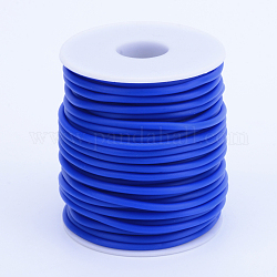 Hollow Pipe PVC Tubular Synthetic Rubber Cord, Wrapped Around White Plastic Spool, Blue, 3mm, Hole: 1.5mm, about 27.34 yards(25m)/roll