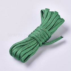 7-прядные парашютные шнуры с сердечником, полиэфирные шнуры, зелёные, 4 мм, Около 3 м / пачка