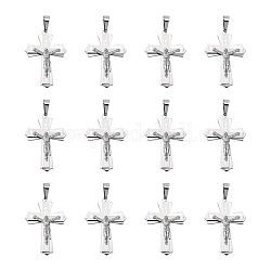 304 Stahlkruzifix aus rostfreiem überqueren großer Anhänger für Ostern, 49x33 mm, Bohrung: 12 mm