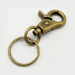 Iron Swivel Clasps with Key Rings, Antique Bronze, 67x25mm