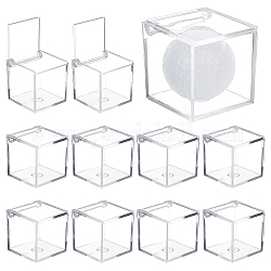 Coffrets cadeaux en plastique transparent, avec couvercle rabattable, carrée, clair, 5x5x5 cm