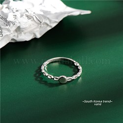 925 anelli in argento sterling, rotondo e piatto, platino, misura degli stati uniti 6 3/4 (17.1mm)