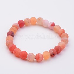 Natürliche verwitterte Achat Stretch Perlen Armbänder, Tomate, 2 Zoll (50 mm)