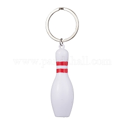 АБС-пластик, спортивный мяч, тематические подвески, брелки, с железными разрезными брелоками, боулинг, 9.4 см, подвески: 63.5x20x2 мм