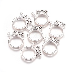 Pendente in lega,  piombo & cadmio & nichel libero, anello, colore argento antico, misura:circa23mm di diametro, 4.5 mm di larghezza, 3 mm di spessore