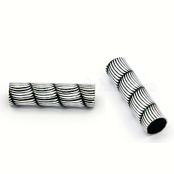 Aluminium-Perlen, Tube, Schwarz, 29x8 mm, Bohrung: 6.5 mm