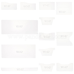 Modèles de sacs en carton acrylique, modèle de porte-cartes, outil de maroquinerie, clair, 49~222x19.5~234x2mm, 13 pièces / kit