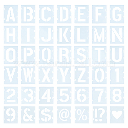 Globleland 42 Stück Buchstaben-Schablonen, Symbol, Zahlen, Bastelschablonen, wiederverwendbar, Kunststoff-Zeichenschablone, Zeichenskala-Vorlage für DIY-Scrapbooking