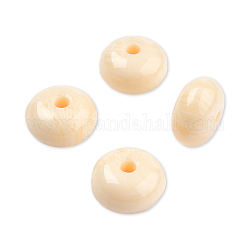 Abalorios de resina, de piedras preciosas de imitación, plano y redondo, naranja, 8x4.5mm, agujero: 1.6~1.8 mm