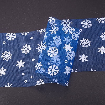 Сетчатые ленты со снежинками в стиле деко OCOR-P010-G14-1