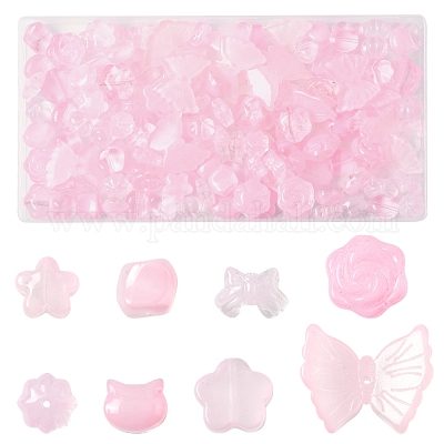 120 шт. 8 вида прозрачных стеклянных бусин-спрей GLAA-FS0002-25-1