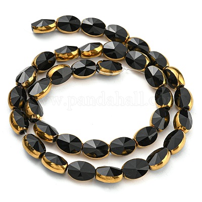 Стеклянные бусины с гальваническим покрытием  EGLA-G037-03A-HP07-1