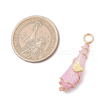 5 шт. 5 стиля гальванические подвески из натурального кварца с медной проволокой PALLOY-JF03432-1