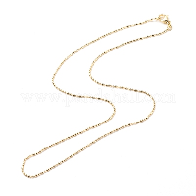 Ожерелье из латунных шариков и звеньев колонны для женщин NJEW-P265-01B-G-1