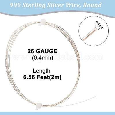 999 feiner Silberdraht aus Sterlingsilber&nbsp;STER-WH0008-04A-S-1