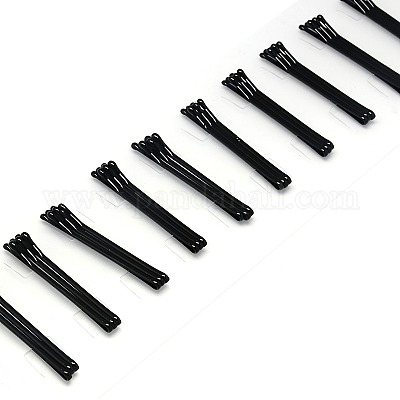 黒焼付け塗装鉄髪ボビーは、単純なヘアピンピン 50x2x2mm 30個
