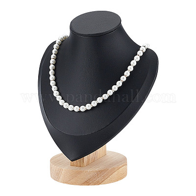 Подставки для ожерелий из искусственной кожи и дерева NDIS-WH0020-02A-02-1